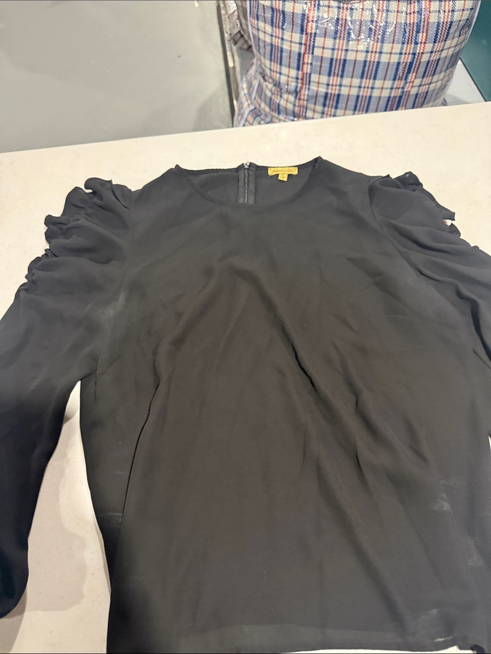 Black Puff Sleeve Long-Sleeve Shirt - Unbranded